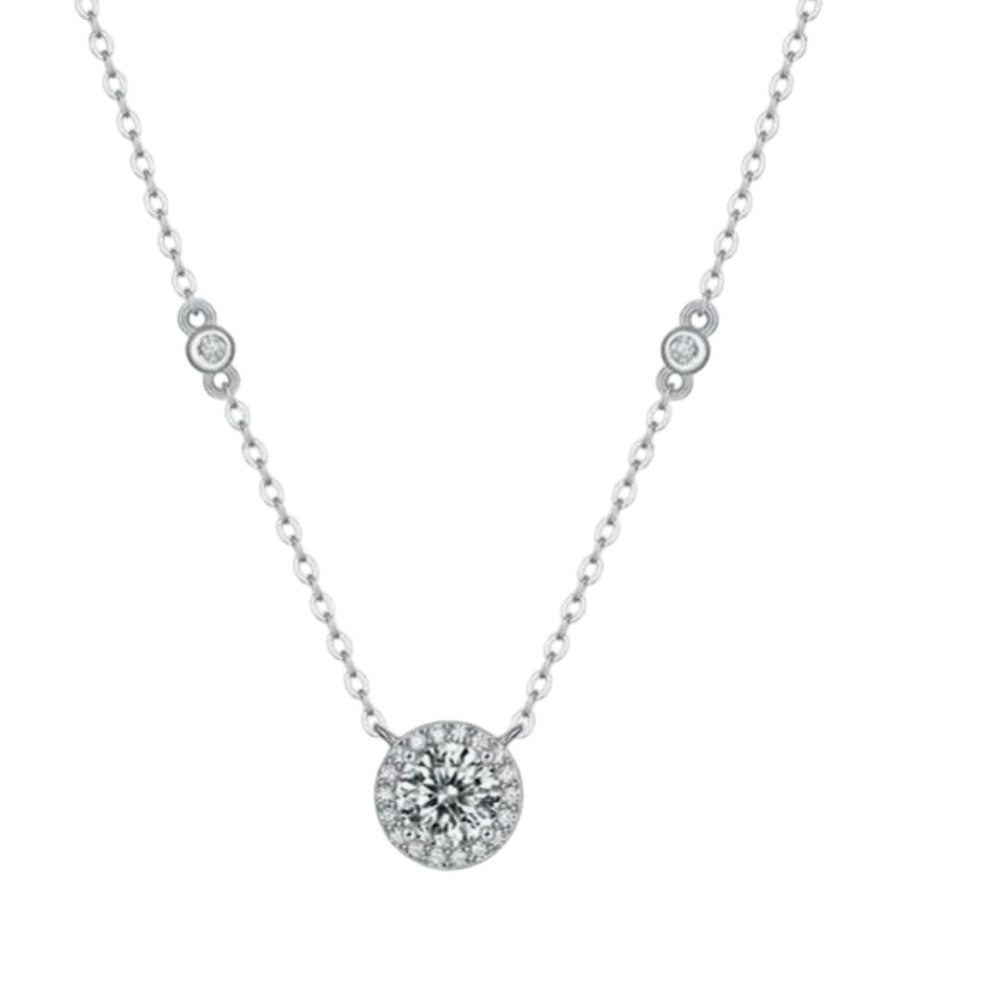 1 carat moissanite necklace S 925 NEW with gift box